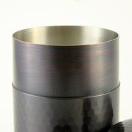 Japanese Copper Tin Turtle Shell Pattern Double Metal Lid N5