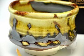 Japanese Mino Yaki ware Matcha Bowl And Tea Ceremony Set Green Tea 11.5 / 11.5 / 8cm (4.5 / 4.5 / 3.1inch)[7399] N3