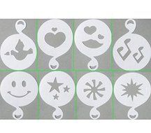 8PCS White Plastic Coffee Latte Art Mold by Micro Shops