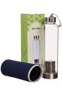Hot or Cold Glass Tea Tumbler Bottle – Borosilicate Glass Tea Mug – Glass Water Bottle with Flavor Dispenser Cup... N20