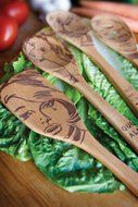 Talisman Designs Beechwood Mixing Spoon, Laser Etched with Honey Bee Art, 12" Long N7