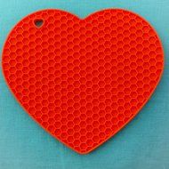 CatRat's Set of 4 Heart-Shaped Silicone Heat Resistant Pot Holders / Kitchen Table Coasters / Trivets / Small... N4