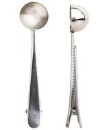 Stainless Steel Double Sided Measuring Coffee Scoop & Clip N3