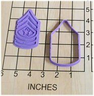 Army Sergeant Major Stripes Shaped Cookie Cutter and Stamp #1049 N2