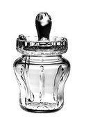 Majestic Gifts Joy Handcut Mouth Blown Honey Jar & Spoon, Clear