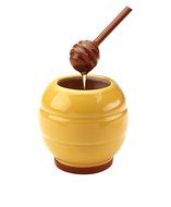 MSC International Joie Bee Hive Honey Jar and Honey Dipper Stick Set, Stoneware, Yellow N2
