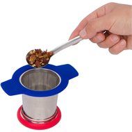 Premium Stainless Steel Tea Infuser Strainer - Standard Size Tea Strainer with Silicone Lined Lid with Finest... N11