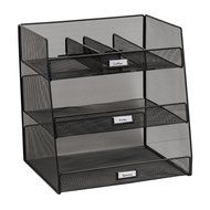 Safco Products 3293BL Onyx Mesh Break Room Supplies Organizer, Black N2