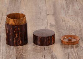 Tea Storage Tin, Coffee Tin, Tea Container, Spice Storage, Japanese Wooden, Multi-Purpose Kitchen Storage Container... N6