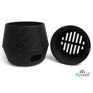 Huswell Extra Large Cast Iron Teapot Warmer Stove, Black N3