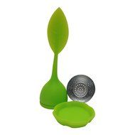Tea Leaf Infuser Set, Silicone Long handle, Stainless Steel Base, Drip Tray,Perfect Cup Of Loose Tea. Guaranteed... N5