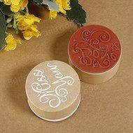 Pink Lizard Wooden Rubber Stamps Round Handwriting Wishes DIY Tool N5