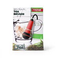 Creative Tea Infuser Spo-Tea-Fy by Rocket Design. Italian Design. Red Silicone Tea Strainer in The Shape of Microphone.