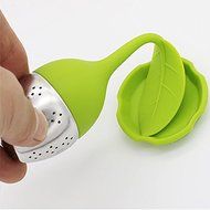 Tea Infuser, 4-Pack Silicone Tea Infuser Handle Stainless Steel Strainer filter Infuser with Drip Tray N6