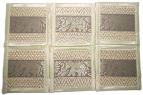 Chic Nature Reed Elephant Collection 6-piece Handmade Coaster Set, Assorted Color (Brown #3) N19