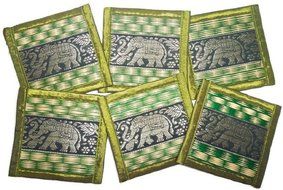 Chic Nature Reed Elephant Collection 6-piece Handmade Coaster Set, Assorted Color (Brown #3) N20