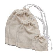 (set of 24 ) MIAOMIAO Reusable Cotton Drawstring Bags, Machine Washable Unbleached Cotton bags (SMALL 4" x 3") N6