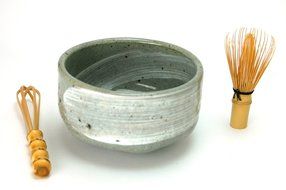 Ryu Mei White Hake Matcha Chawan Japanese Ceremony Tea Bowl #47113 N5