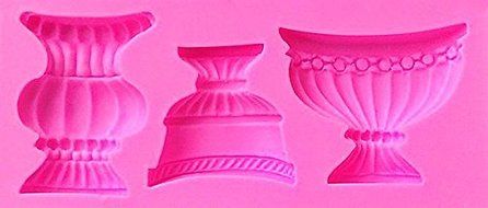 Vases Urns 3 Cavity Silicone Mold for Gum Paste, Fondant, Chocolate, Crafts