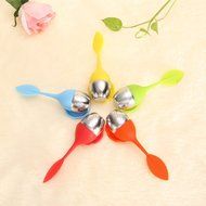 Tea Infuser Leaf Strainer Handle with Steel Ball Silicone Leaf Lid ,Set of 5 Assorted Colors N3