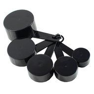 10pcs Black Plastic Measuring Spoons Cups Measuring Set Tools for Baking Coffee N4