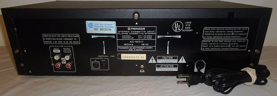 Pioneer CT-W330 Recordable Stereo Dual Cassette Tape Deck -With Deck II Control N4