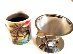 Pour Over Coffee Cone by Silly Fox. The Permanent Reusable Paperless Coffee Filter. Made of Double Mesh Stainless... N4