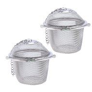 WHOSEE 2-Pack Creative Stainless Steel Ball Tea Strainer Infuser Mesh Filter Loose Leaf Spice Size M N3