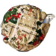 Teapot Cozy Christmas themed with red poinsettias, holly leaves for 5-8 cup teapot #405 N4