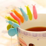 WGNA 6 pcs Cute Party Snail Shape Silicone Tea Bag Random Color N2