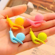 WGNA 6 pcs Cute Party Snail Shape Silicone Tea Bag Random Color N3
