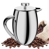 KISSEMOJI 34oz French Press Coffee Maker Stainless Steel Double Wall Brushed Cafetiere Cup N5