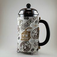 Coffee Theme, French Press Cozy Cover, 8 cup N3