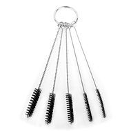 Anntlent 4 Inch Nylon Tube Brush Cleaning Set Carburetor Carbon Dirt Jet Remove 5 Brushes Tool with Wire Loop... N8