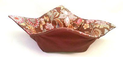 Microwave Bowl Cozy Brown Floral/Burgundy N2