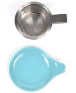 Hook Handle Tea Infuser and Dish Set (Turquoise) N5