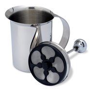 Bellemain Stainless Steel Hand Pump Milk Frother, 14 oz. capacity N6