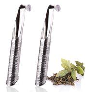 Huayoung 2-pcs Creative Pipe Shaped Stainless Steel Tea Filters (Silver) N6