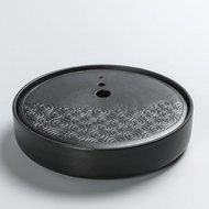 CCWY Black ceramic tray day double bubble water round large tea pot sea drainage tea wholesale,Clouds of black...
