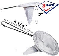 Small Cloth coffee strainer. Metal handle with metal ring. Pack of 3