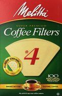 Melitta Cone Coffee Filters, Natural Brown, No. 4, 100-Count Filters (Pack of 12)