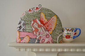 Artisanal Insulated Small Size Tea Cozy - Fairy & Tree of Life Double Sided One of a Kind