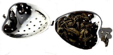 Light Weight Heart Shape Stainless Mini Tea Infuser Spoon Strainer Steeper Handle Tool (Chain.) N4