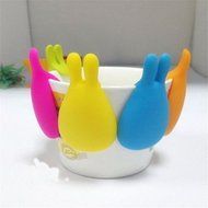 Pinovk Cute Snail Shape Silicone Tea Bag Holder Cup Mug Candy Colors Gift Set 5pcs N4
