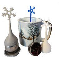 Ni•ce•Tea Solutions Snowflake Silicone Stainless Loose Leaf Tea Infusers/Strainers N6