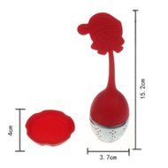 GOOTRADES Silicone Santa Claus Tea Filter tea Infuser Tea Filter Xmas Gift (pack of 2) (Red)