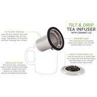 casaWare Tilt and Drip Tea Infuser with Ceramic Lid N3