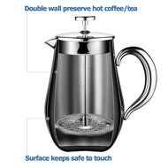 Ecooe Double Wall French Press Coffee Tea Maker Coffee Press Pot With Stainless Steel (1 liter, 34 oz) N6