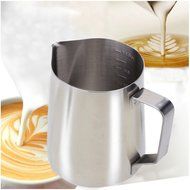 Anself Stainless Steel Milk Frother Pitcher for Coffee Latte Milk 4.27oz/ 6.86oz N2