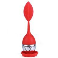 zhijiang 3 Colors Food-grade Silicone Leaf Tea Ball Tea Bag Filter Creative Stainless Steel Insulation Tea Infuser N7